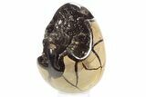 Septarian Dragon Egg Geode - Sparkly Black Crystals #329487-2